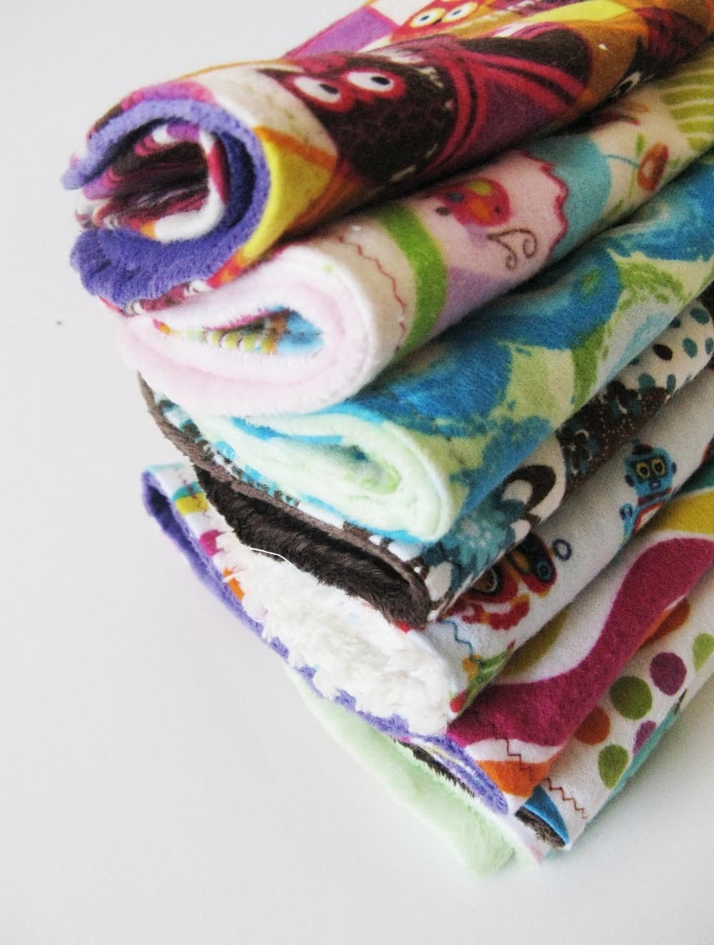 Burp Cloths - Contoured Burp Cloths in Flannel - Choose Any Three Contoured Burp Cloths and Save
