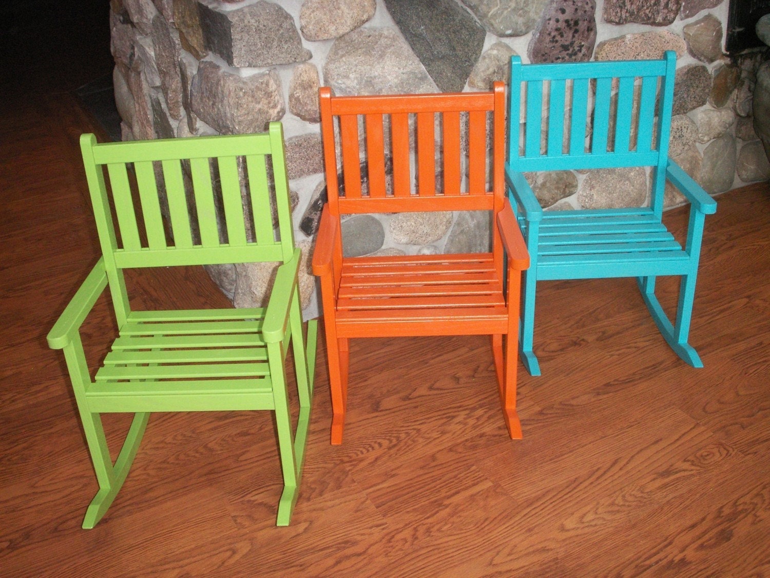 Child's solid red oak rocking chair- painted