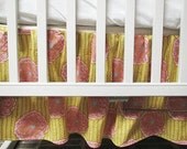 Baby Crib Ruffled Skirt, your choice of fabric, fresh modern handmade baby bedding