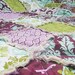 Queen Size Quilt, Rag, Aviary 2 in lilac, purple green turquoise, ALL NATURAL, fresh modern handmade bedding