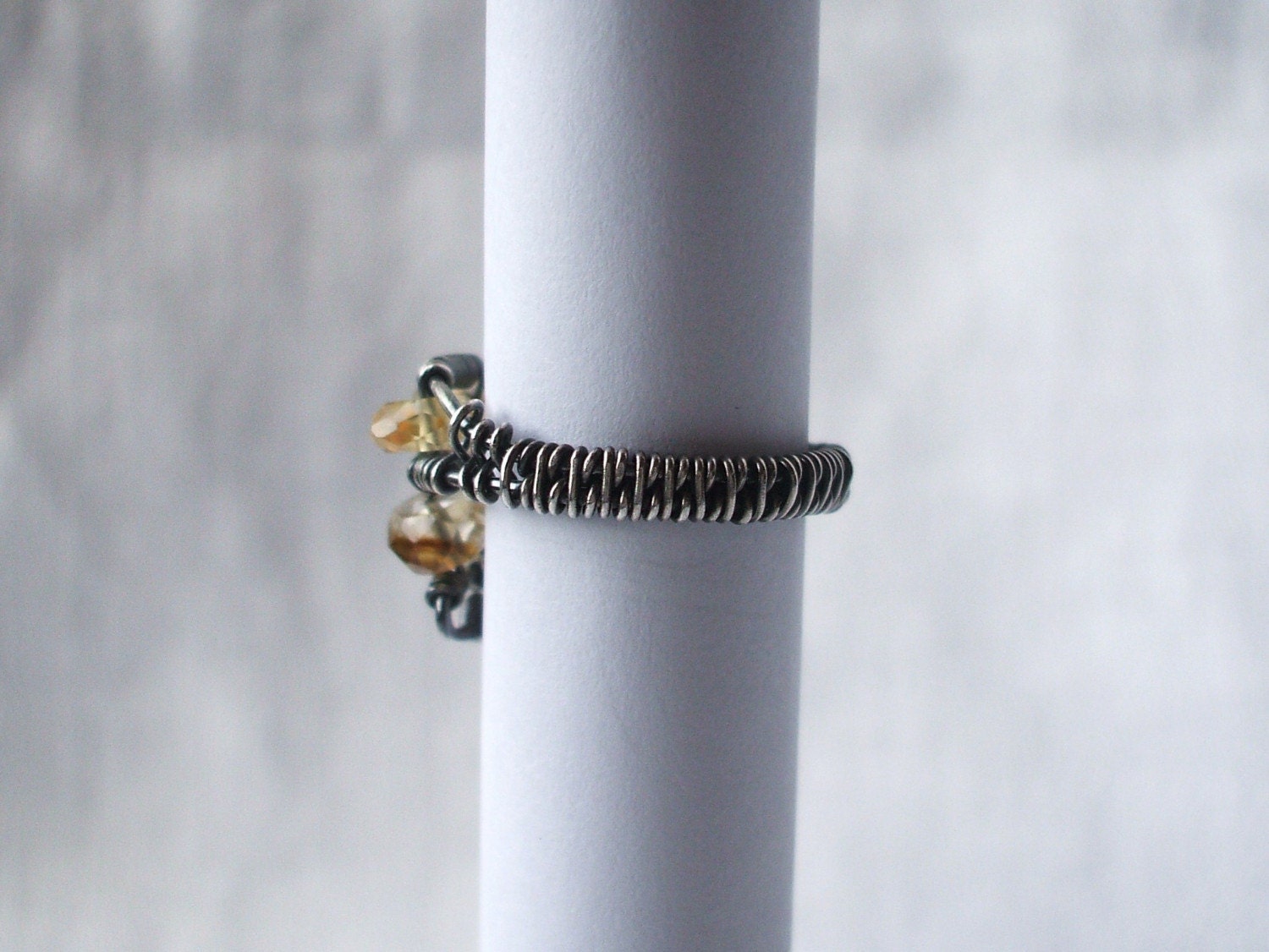 Honey Mead  wire wrap citrine ring -SALE-