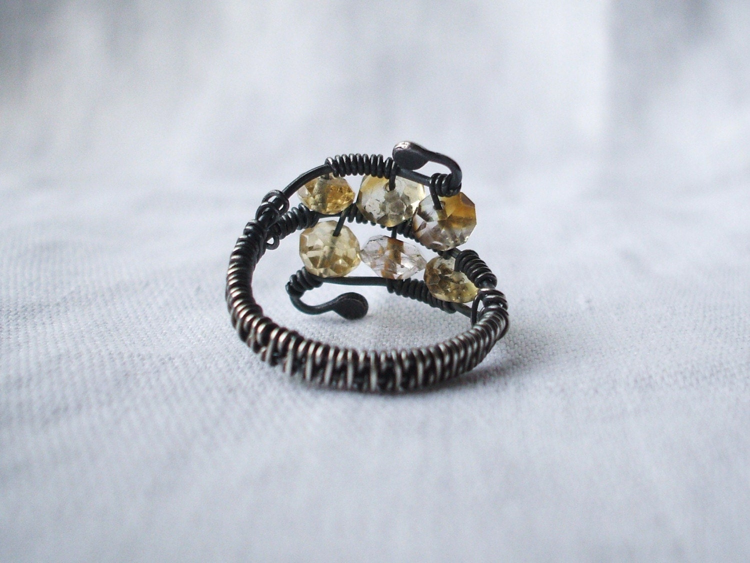 Honey Mead  wire wrap citrine ring -SALE-