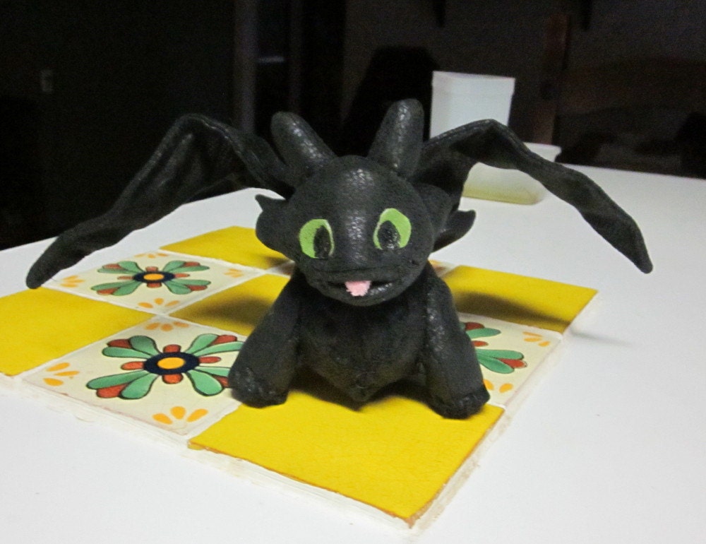 Black Dragon plushie with big eyes Made to Order