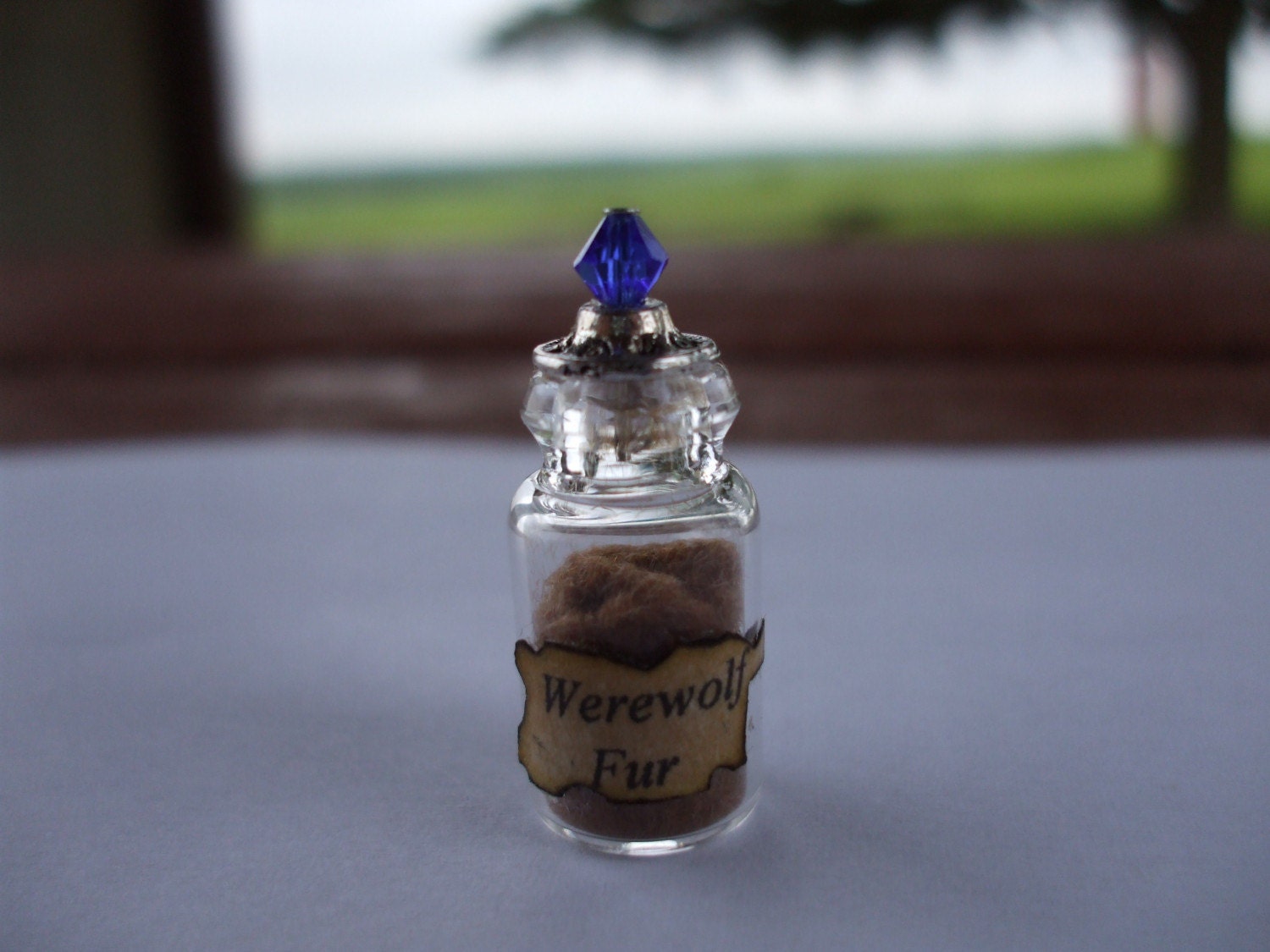 Gothic Witch Werewolf fur spell bottle dollhouse miniature