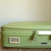 Vintage Wheary Hard-Sided Suitcase .. Avocado Green
