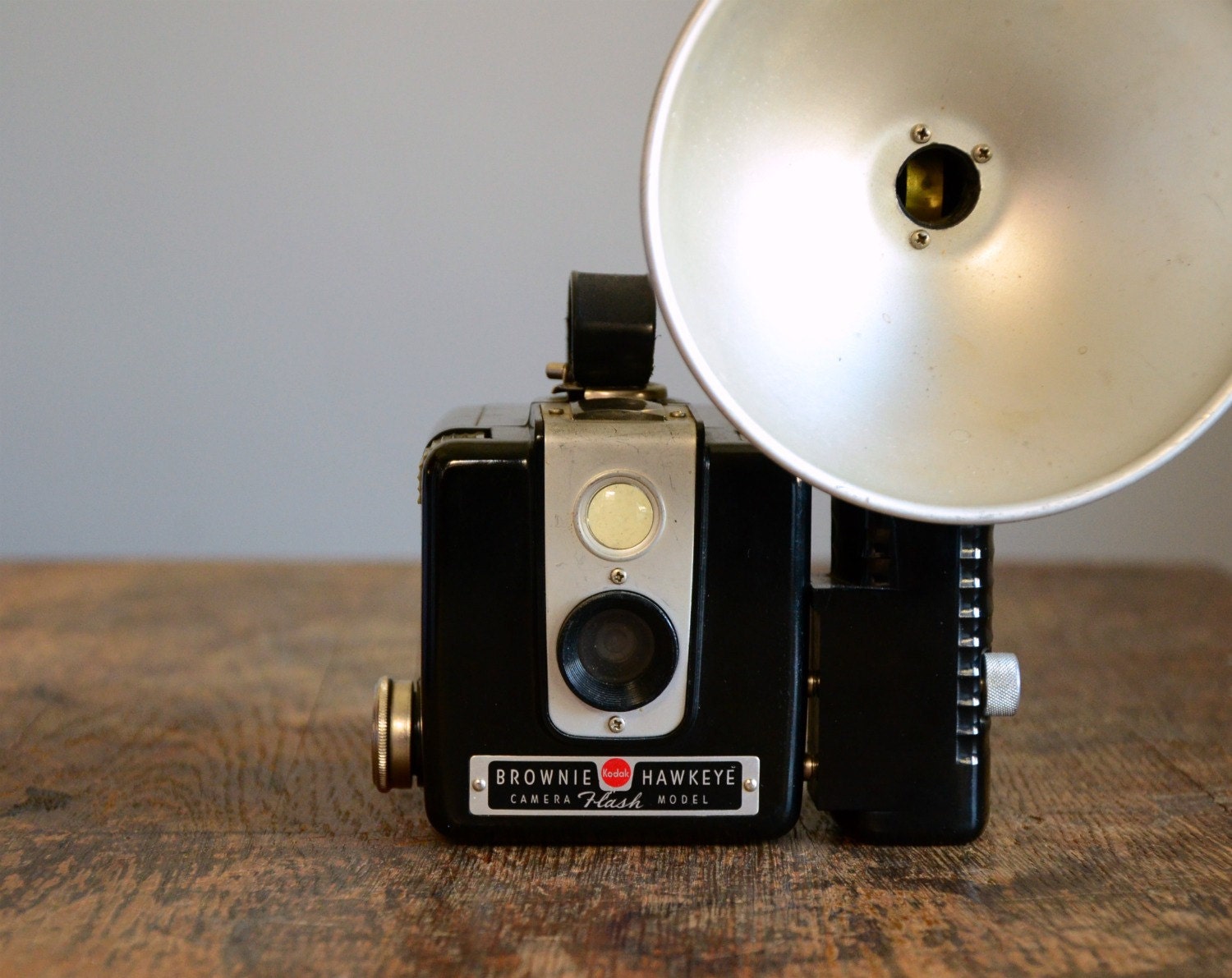Vintage Camera .. Kodak Brownie Hawkeye With Flash Unit