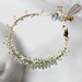 Aqua Green Gold Filled Cluster Bracelet Aquamarine Chalcedony Gray Moonstone  - Madrigal