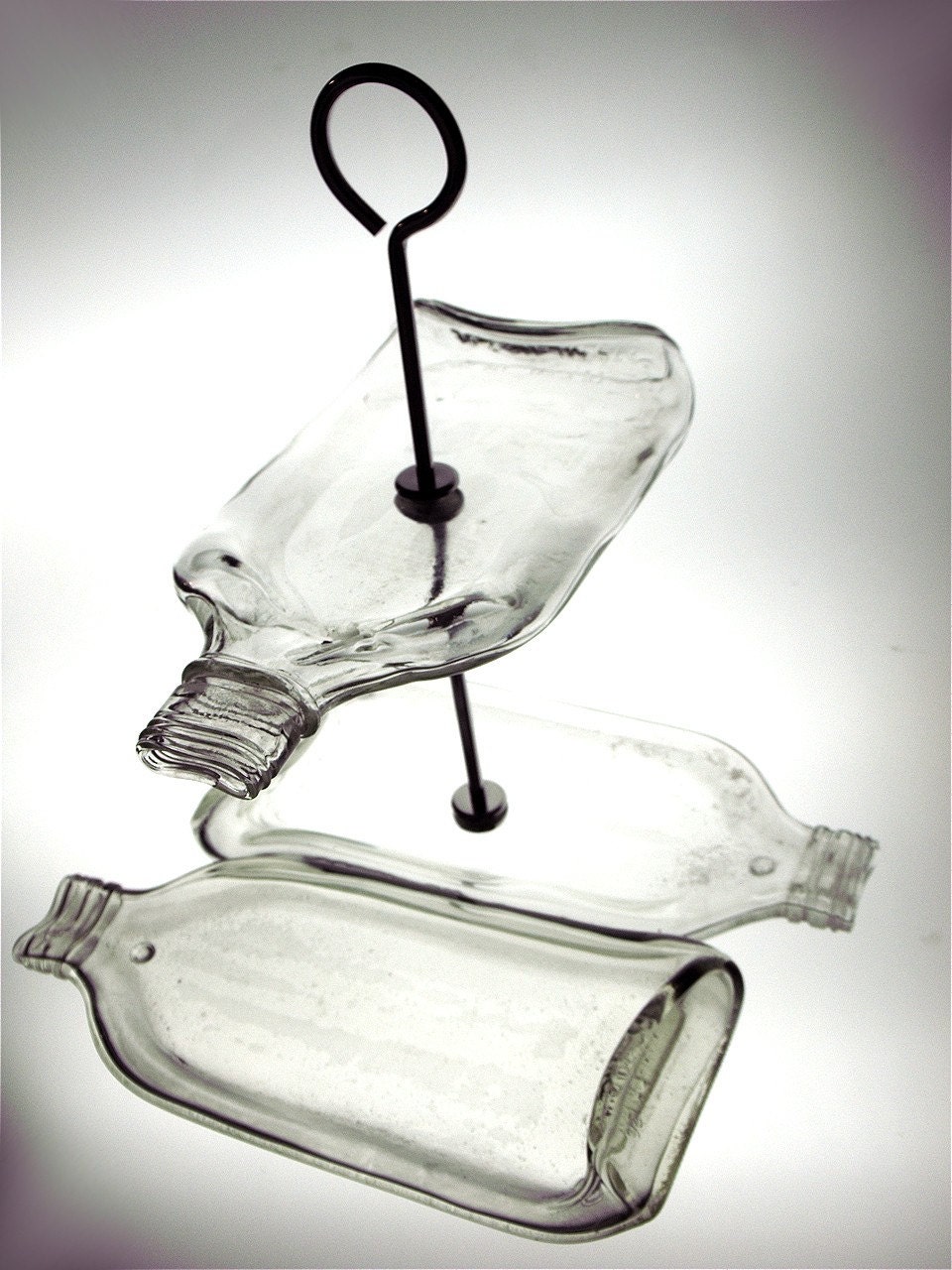 Double Decker Recycled Glass Flask Dish