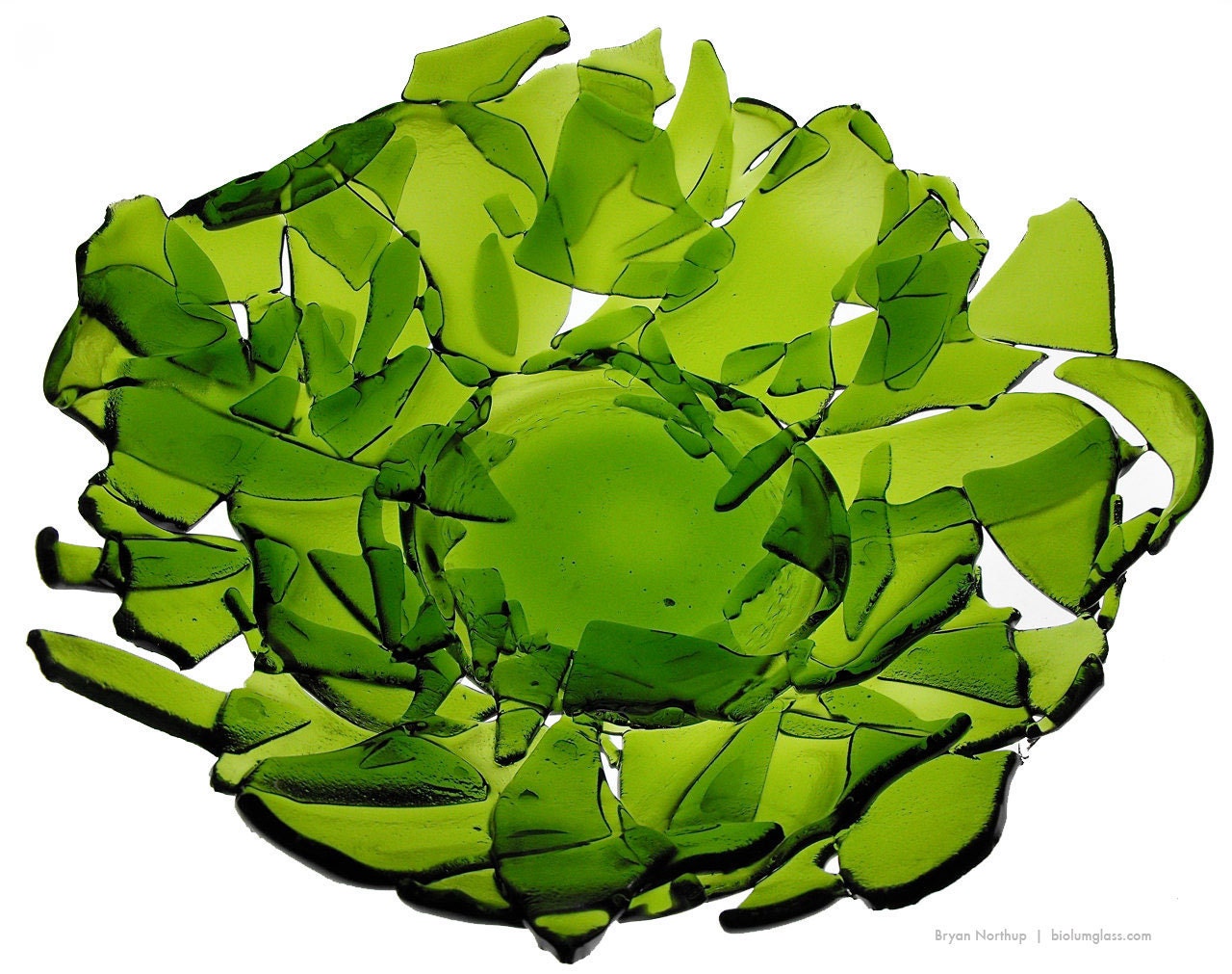 Broken Bottle Bowl - Wine Green