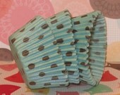 Blue with Chocolate Brown Dots   (Qty 45)