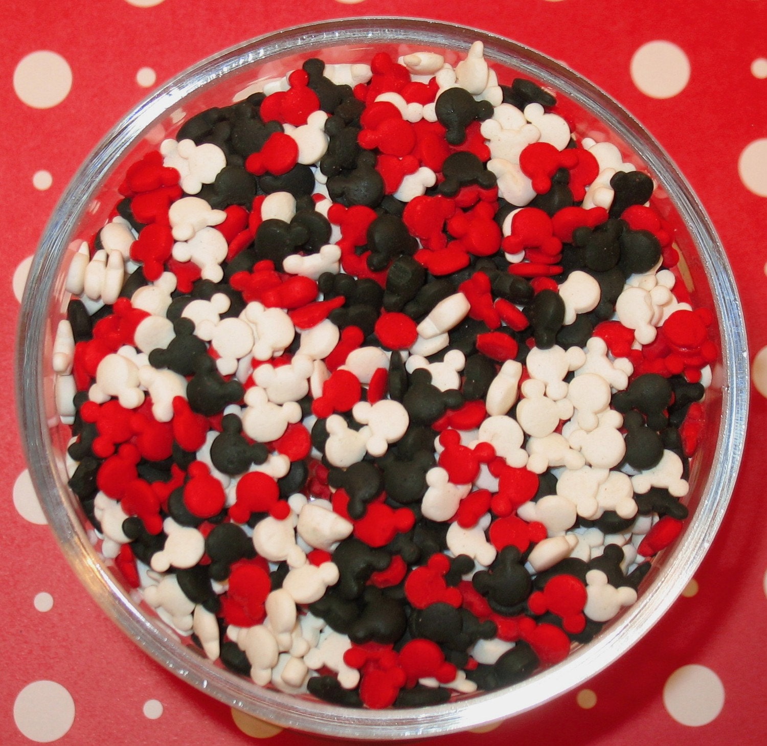 Mickey Mouse Sprinkles     Red   Black  and  White  (4 oz)