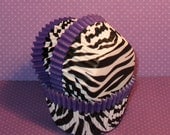 New....Purple Trim Zebra Cupake Liners  (40)