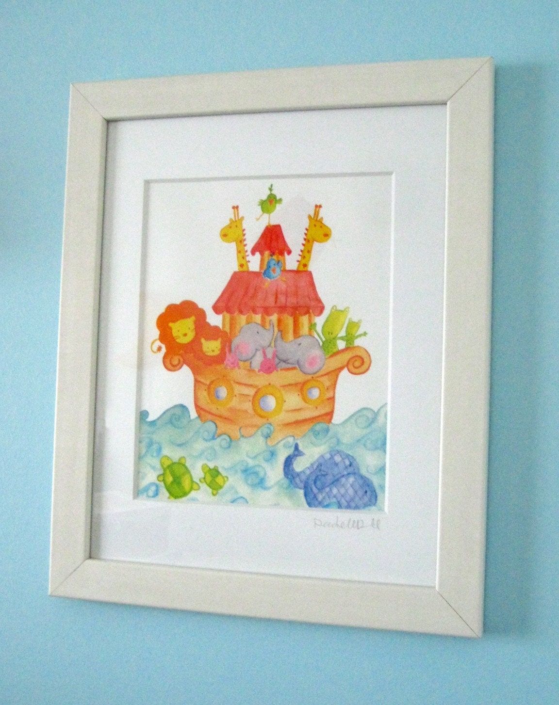 Nursery Art -Noahs Ark Framed Print