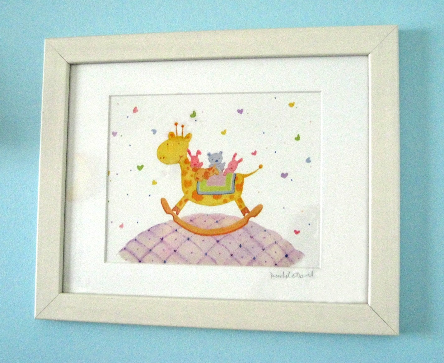 Nursery Art for Girls, Baby Rocker Framed