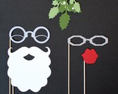 Photobooth Prop. Photo Prop. Santa and Mrs Claus Mistletoe Photo Booth Prop