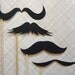 Moustache on a Stick. Photo Booth Props. Wedding Photos. Set of Eight Mustaches