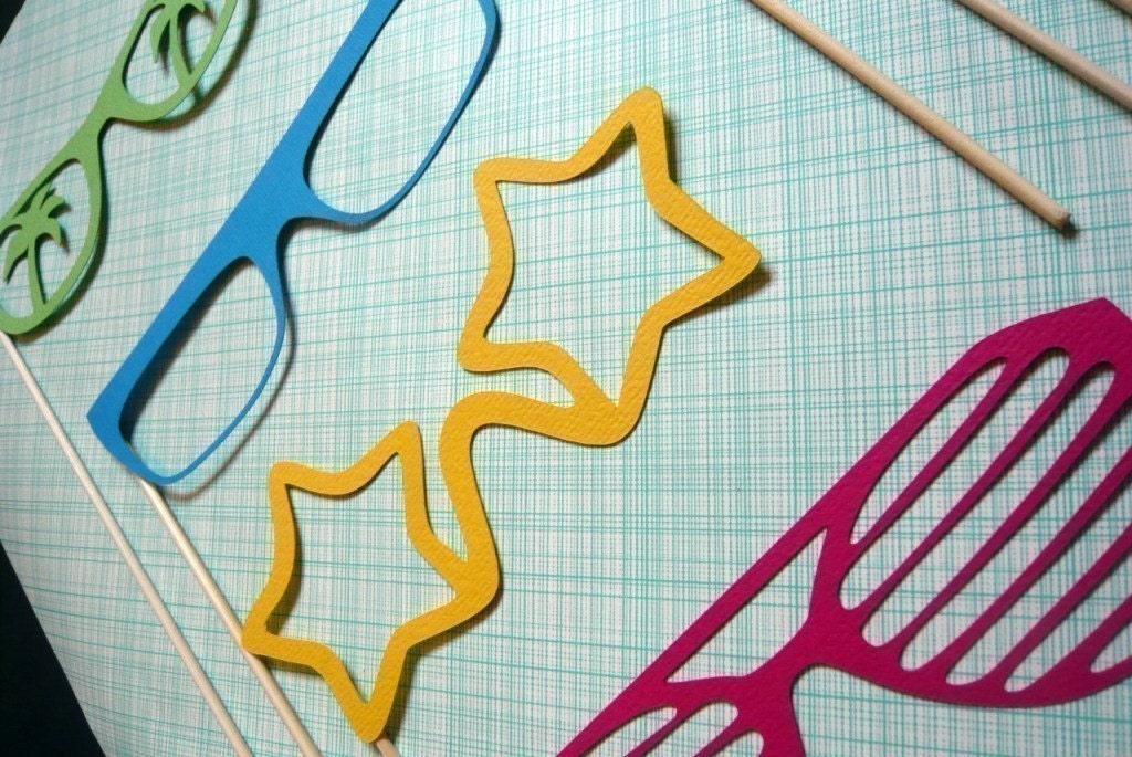 Photobooth. Mustache on a Stick - Twelve Piece Photobooth Prop Set