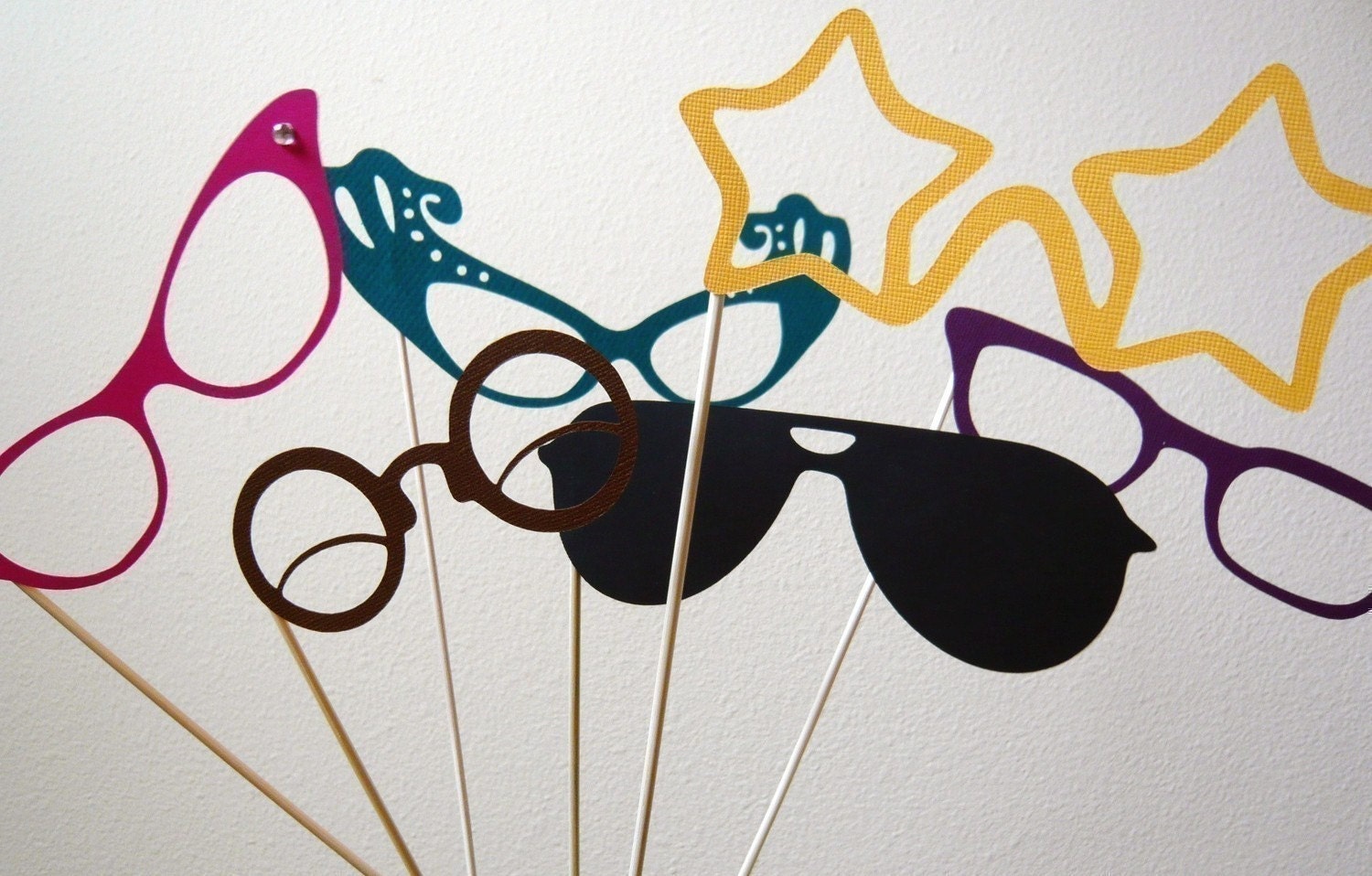 Photobooth Party Prop Glasses - Set of Seven
