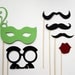 Photo Booth Props. Photobooth Props. Wedding Photo Props. Mustache and Mask on a Stick