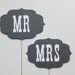 Wedding Photo Prop. Mr and Mrs Wedding Signs - Grey and White