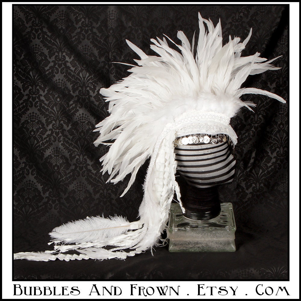RESERVED ROSIE Powder Pony.... Mohawk in Bleached White with Deconstructed Train