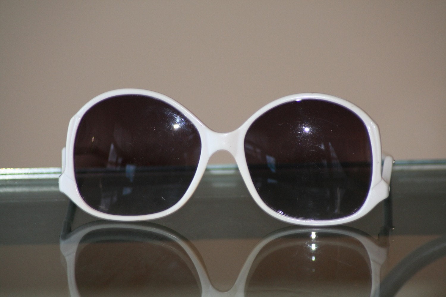 white oversized sunglasses