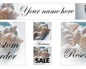 Etsy Banner set beach shells custom banner graphic design