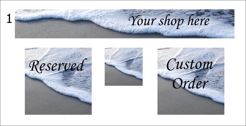 Etsy Banner set beach theme, ocean art, seaside, graphic art