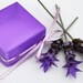 Gift boxes lavender purple Ribbon trimmed handmade square favor box - set of 4