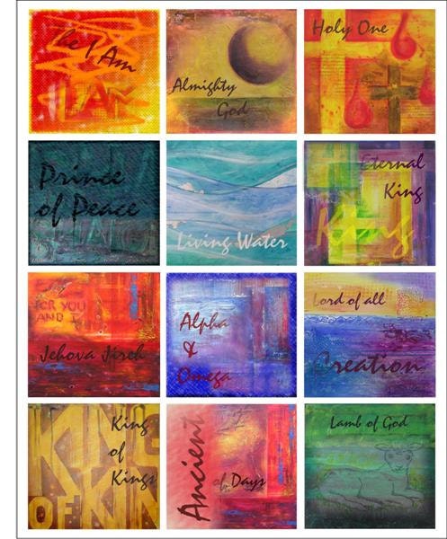 Names of God artwork print 8x10 - Printable downloadable