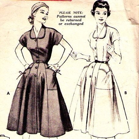 Practical and Stylish 1954 Butterick Dress Pattern