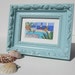 Original Framed Beach painting, Margarita Painting, Flip flop, acrylic, beach cottage decor,, turquoise, shabby chic, french flea market