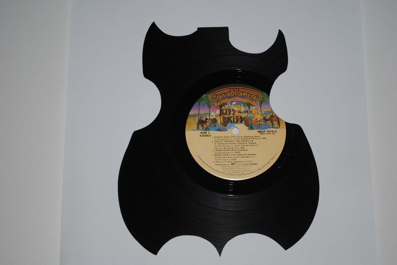 GUITAR vinyl record silhouette KISS