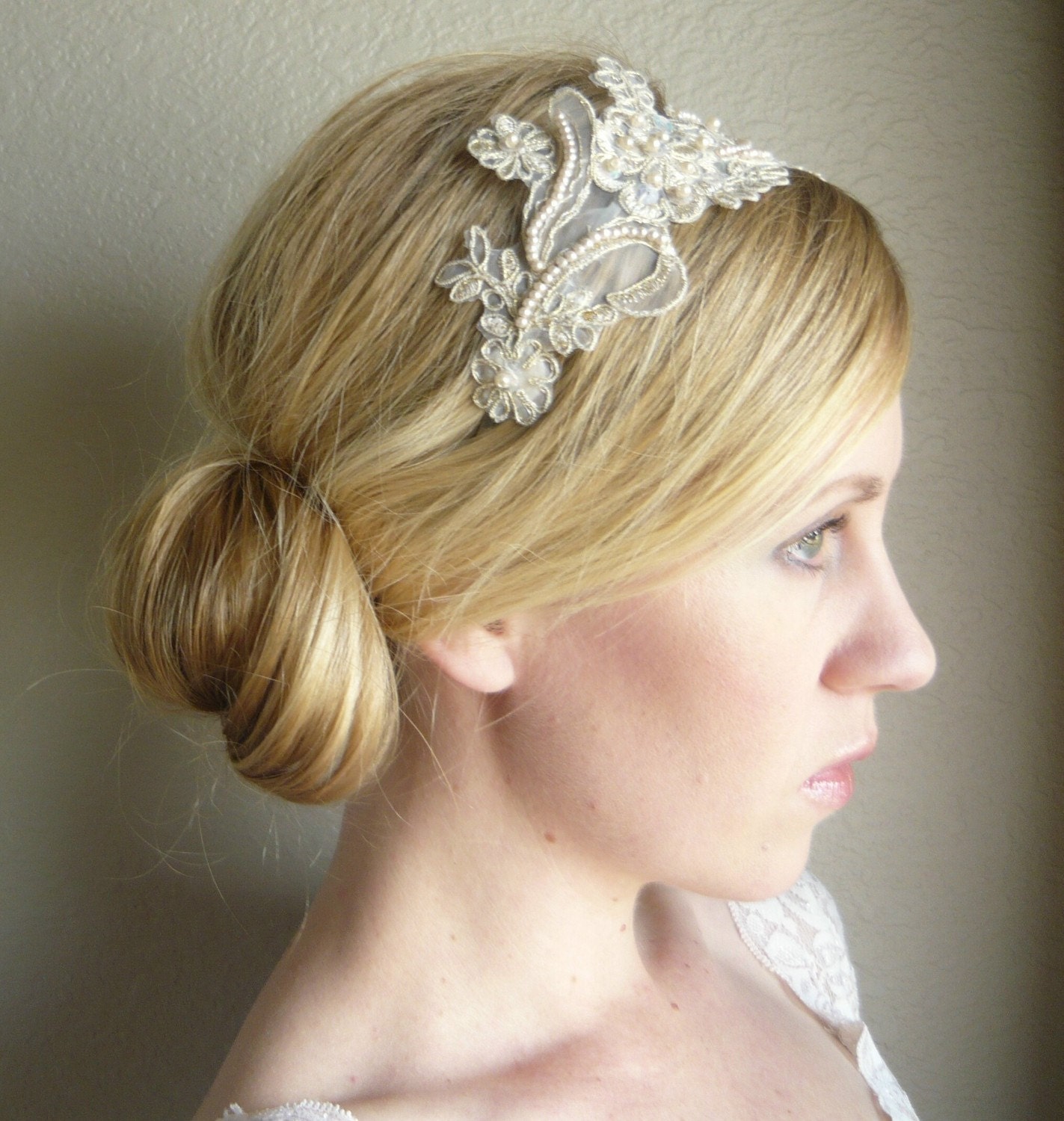 Vintage Ivory Lace Headband Fascinator