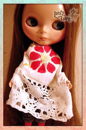 Knitted Flower PONCHO