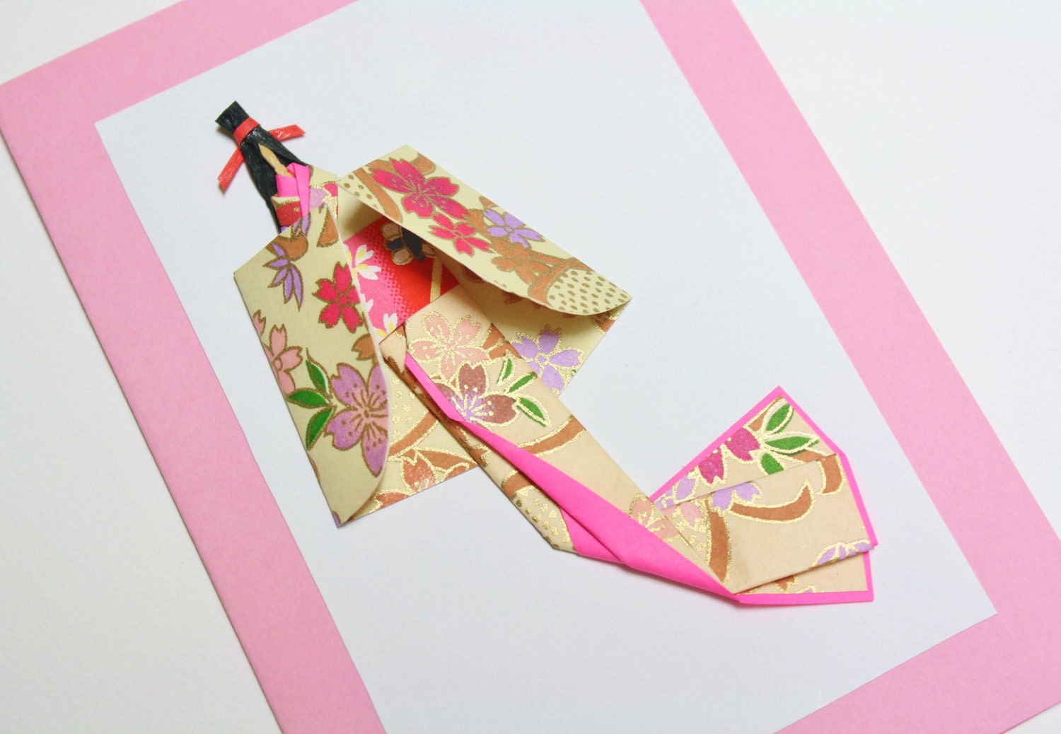 Tamiko Washi Ningyo (Japanese Paper Doll) Note Greeting Card