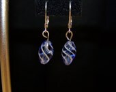 REDUCED - Petite Blue Glass Earrings