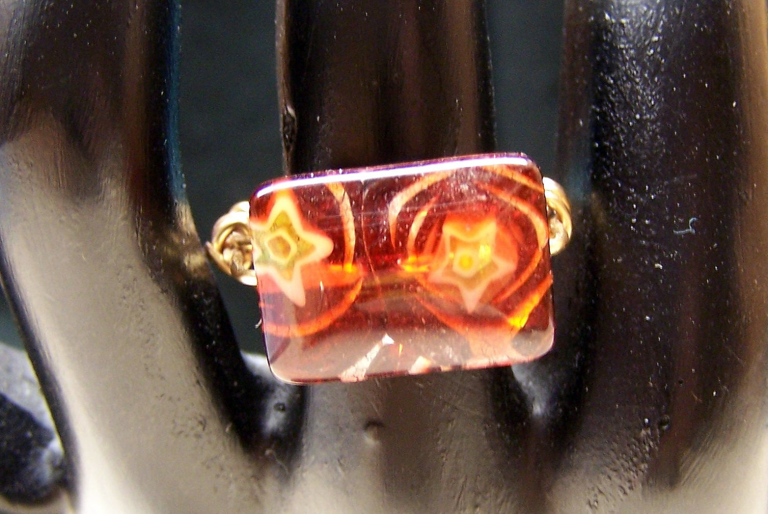 CLEARANCE - Orange Miliford Wire Wrapped Ring