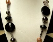 Black Chain Necklace with Acrylic Beads