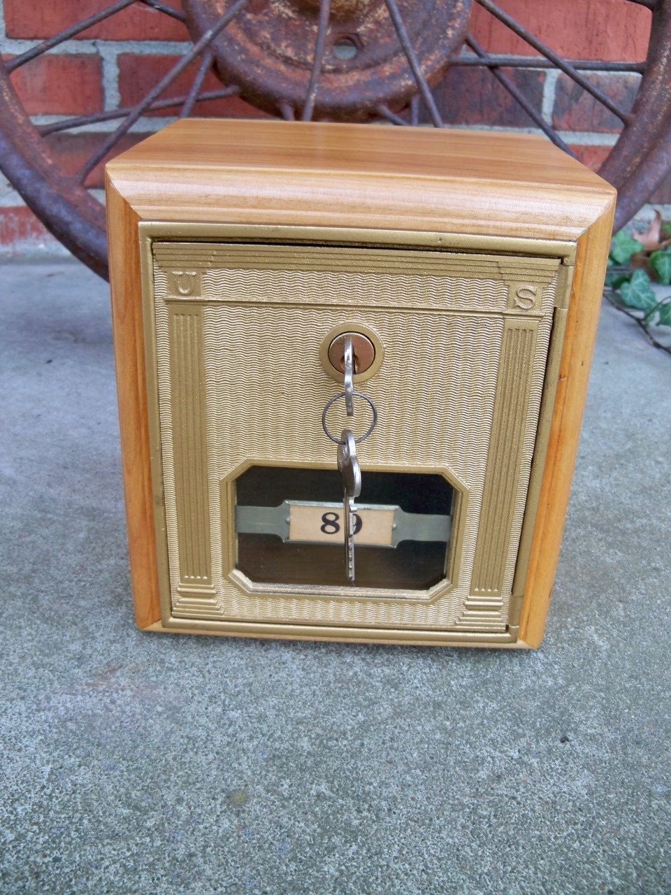 Antique 1913 Brass Post Office Mailbox Postal Door by rekamepip