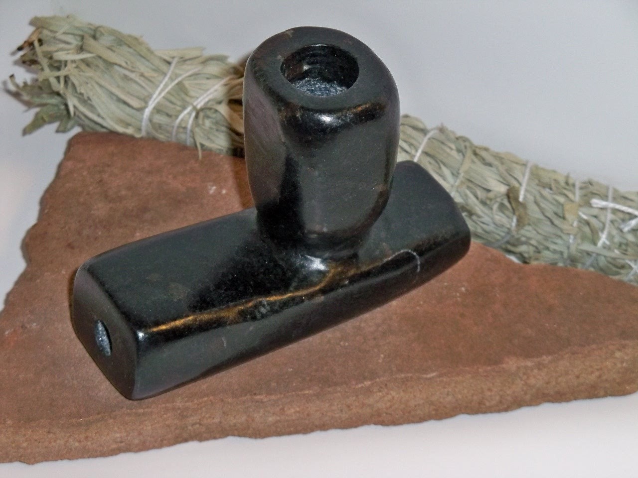 Vision Quest Pipestone Pipe BLACK STEATITE Tobacco by rekamepip