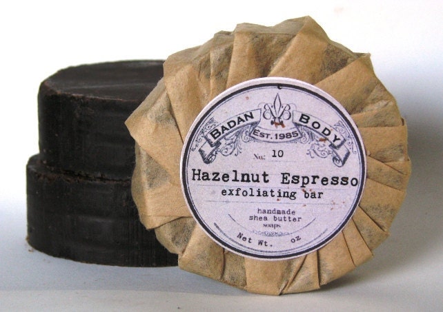 Handmade Coffee Soap: Exfoliating Hazelnut Coffee Shea Butter Bar Soap - Espresso Artisan Soaps