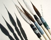 Paintbrush of Brown Deer Hair with Blue and Green