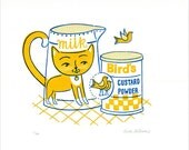 Custard the Cat - Limited Edition Gocco Screenprint