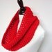 Chunky Cowl Infinity Scarf Crochet Neckwarmer Scarlet Red - MADE TO ORDER, Accessory Winter Gift