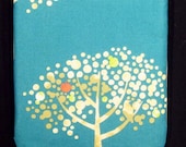 Kindle Padded Sleeve Case with Japanese Button Tab - Trees (turquiose)