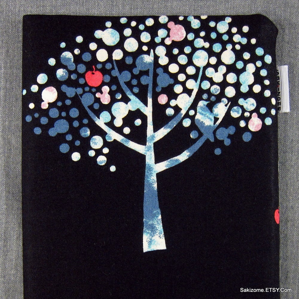 Kindle Nook Kobo Padded Sleeve - Trees (midnight)