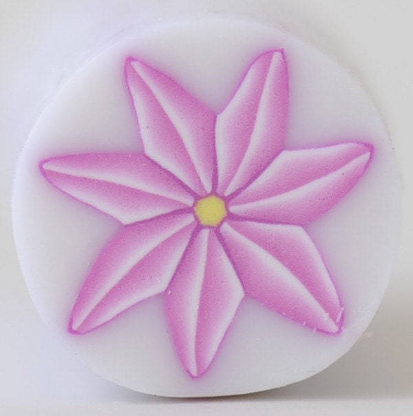 Polymer clay pink flower cane