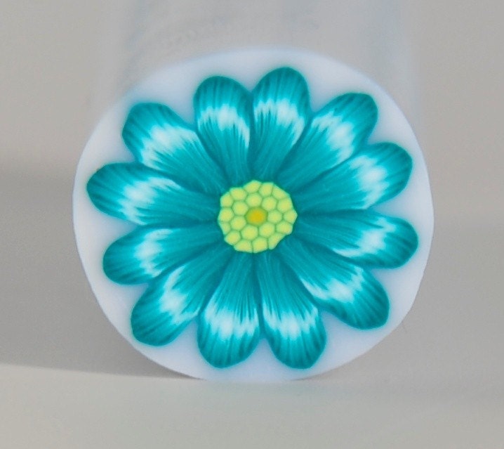 Polymer clay green gerbera flower cane