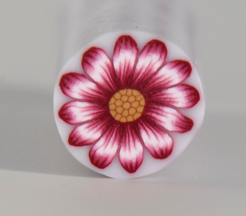 Polymer clay bordeaux gerbera flower cane